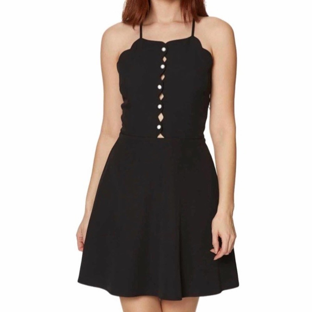 Betsey Johnson Scalloped Pearl Button Dress